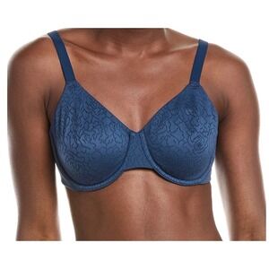 Wacoal Inside Job Underwire Bra (model 855345) lace cups cobalt blue size 40DD